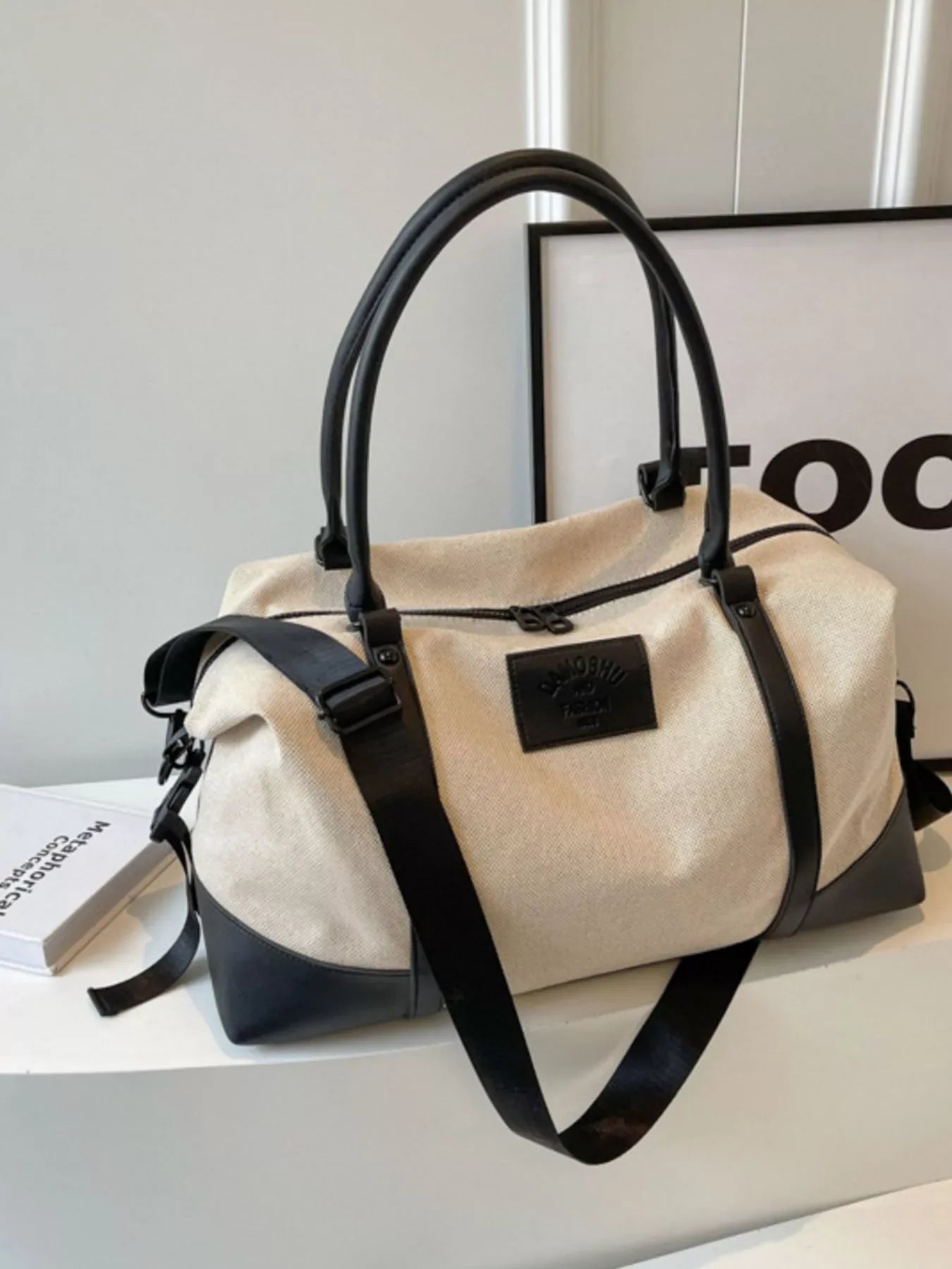 Canvas Leather Trim Travel Bag - Makw Official Site