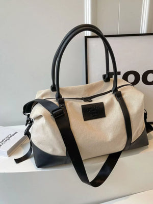 Canvas Leather Trim Travel Bag - Makw Official Site
