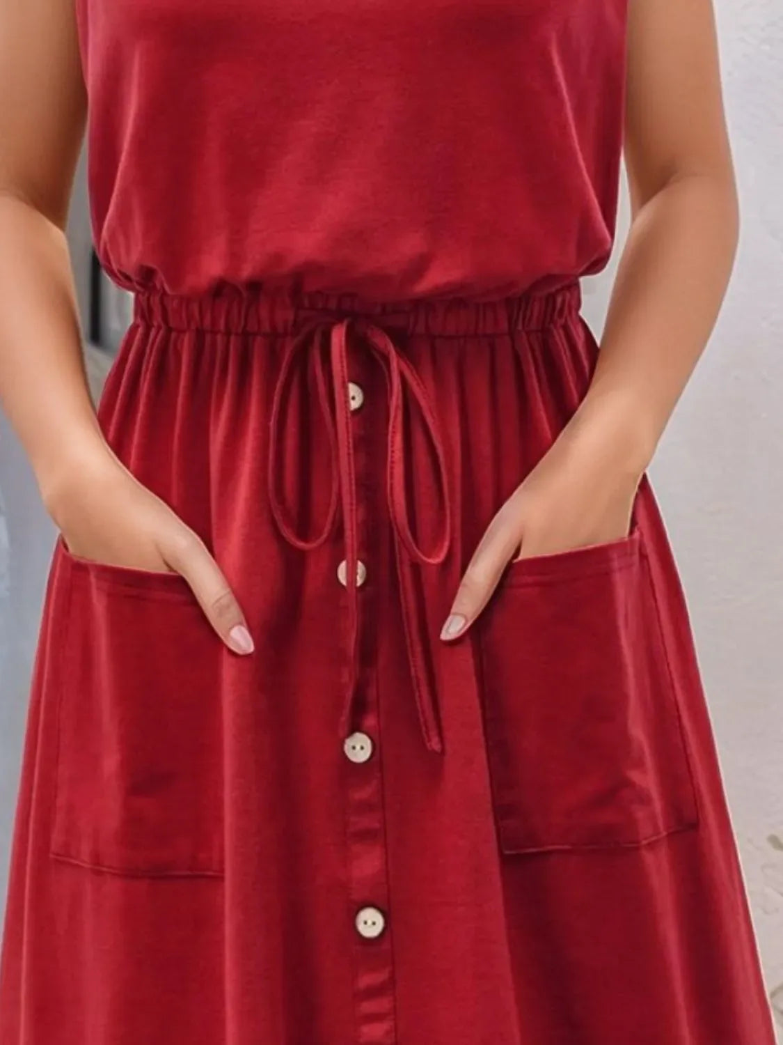 Full Size Round Neck Sleeveless Tank Dress Plus Size - Makw Official Site