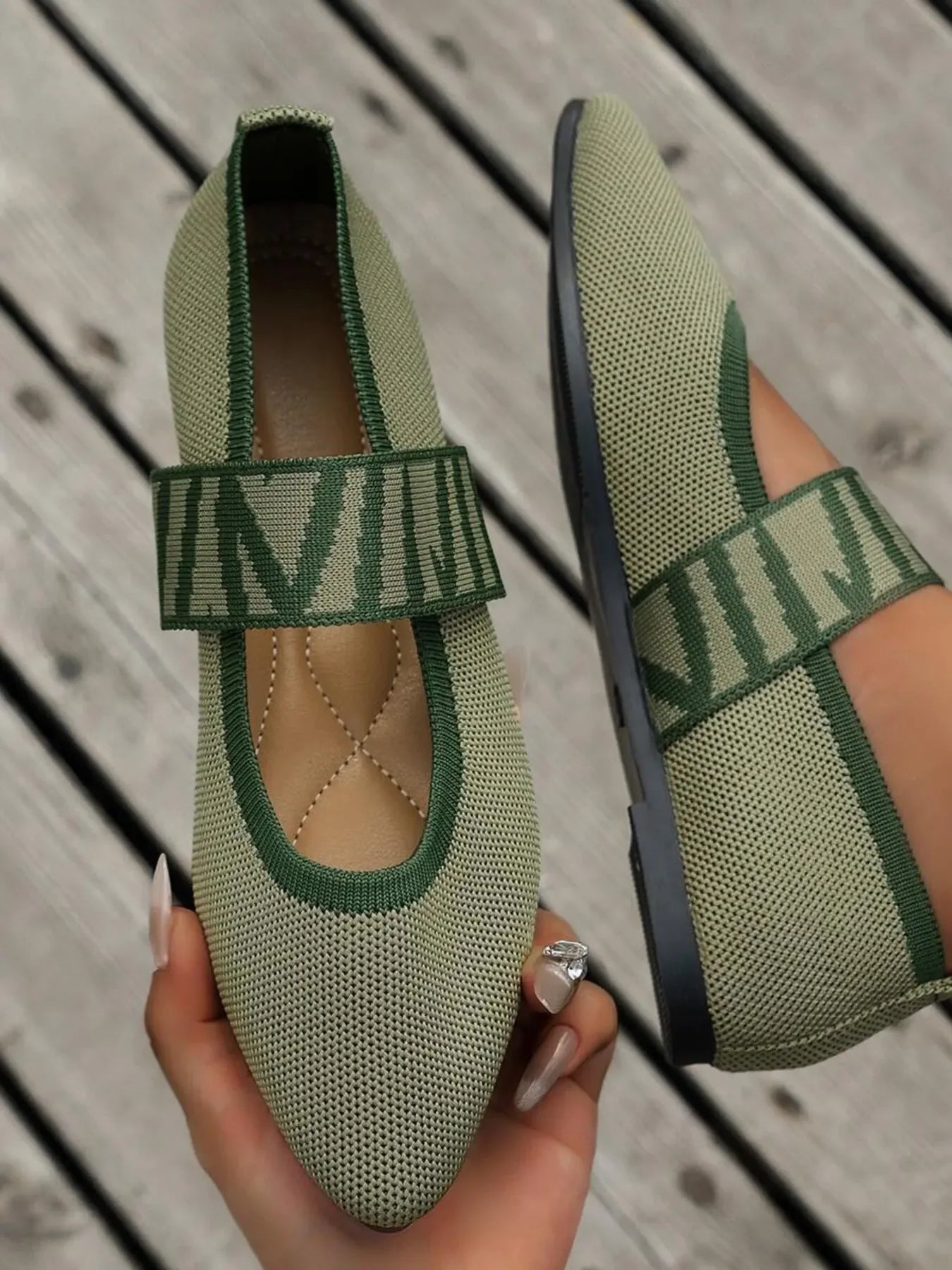 Point Toe Flats Mesh Gingham Strap Loafers - Makw Official Site