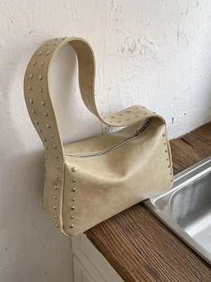 Studded Accent Shoulder Bag - Makw Official Site