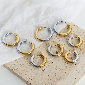 18K Gold-Plated Huggie Earrings - Makw Official Site