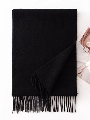 Solid Color Fringe Scarf - Makw Official Site