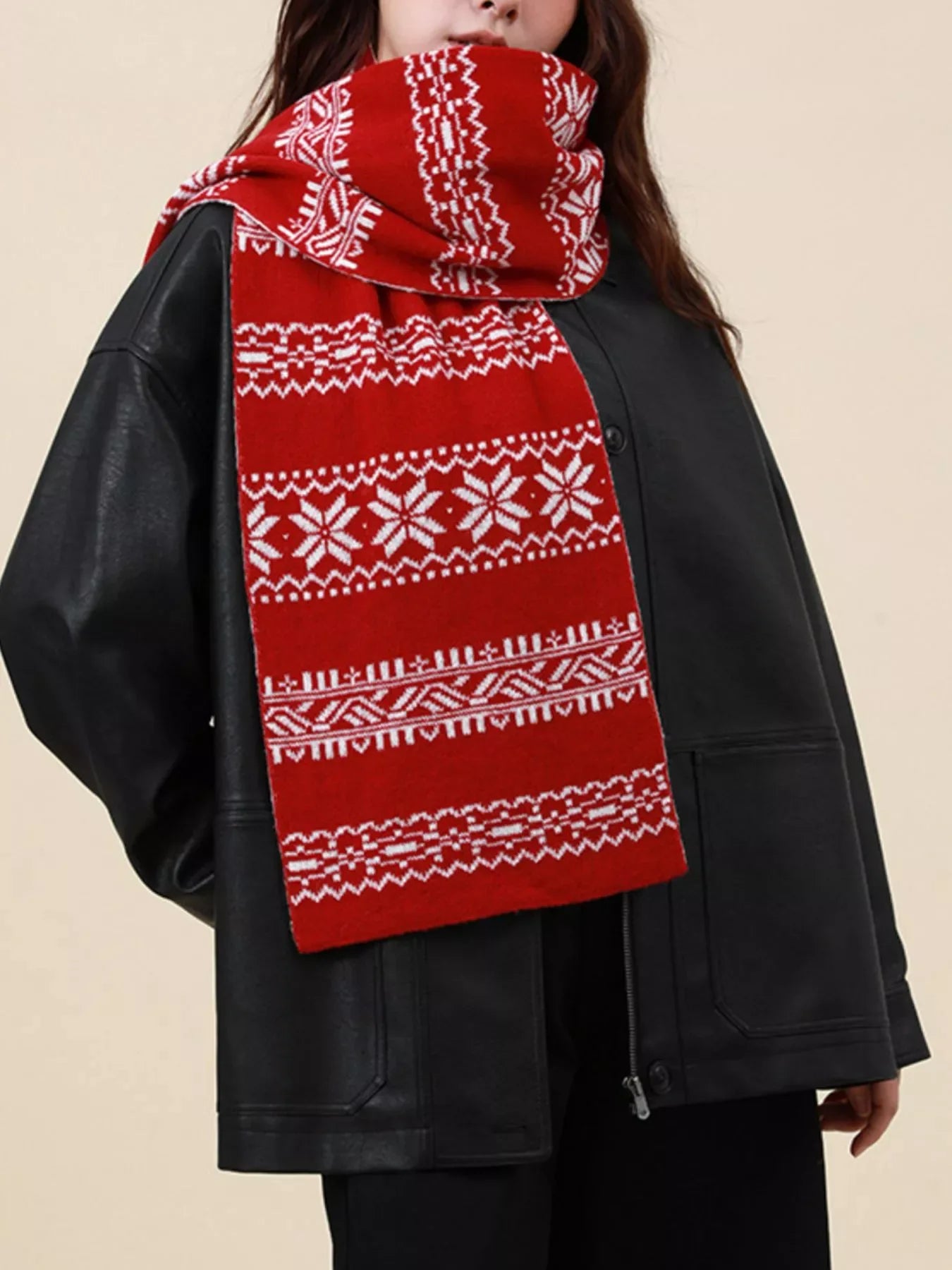 Christmas Snowflake Knit Scarf - Makw Official Site