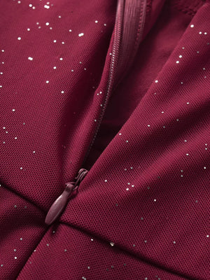 Glitter Slit Maxi Dress - Makw Official Site