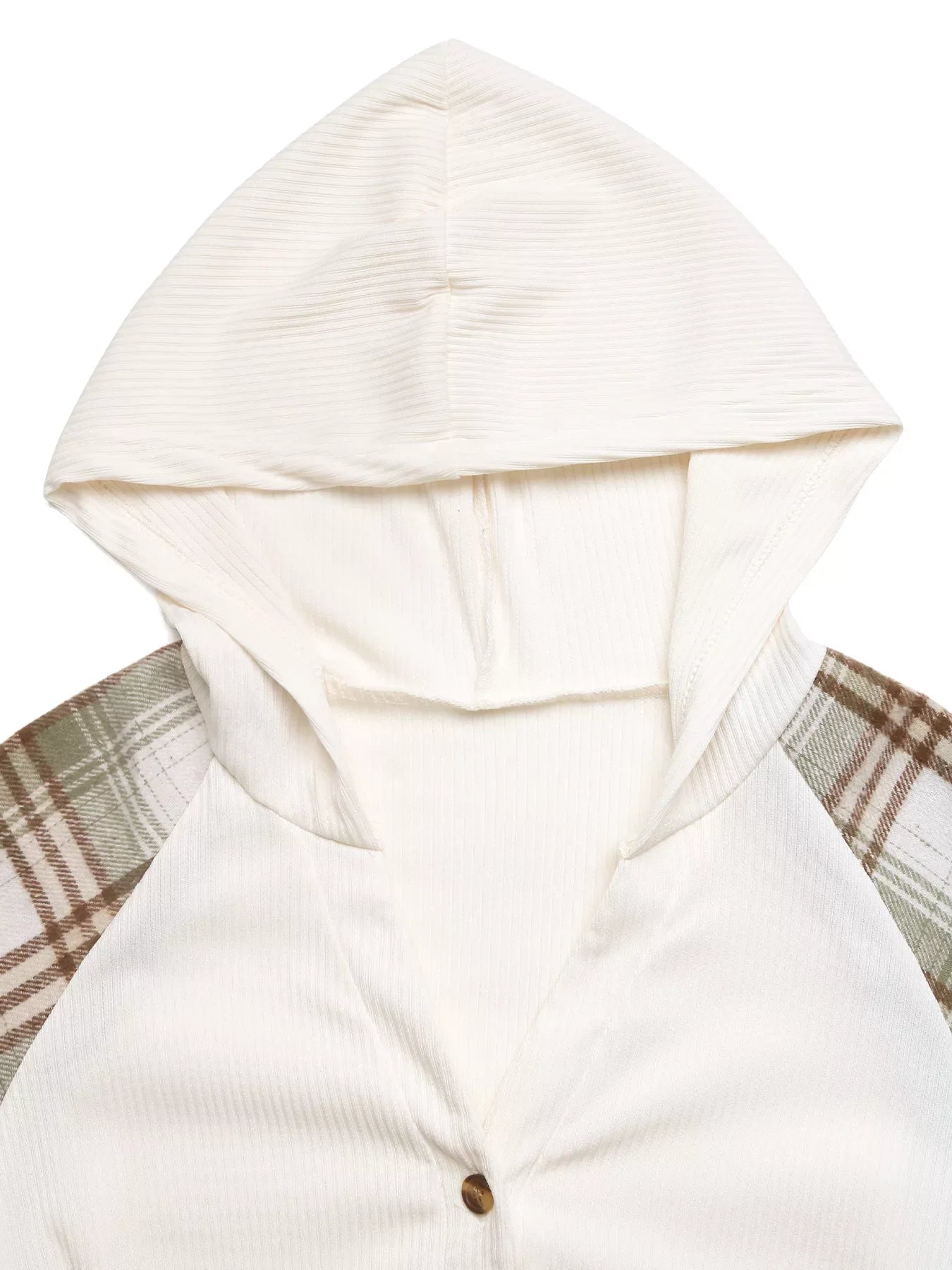 Plaid V-Neck Button Front Sweatshirt - Makw Official Site