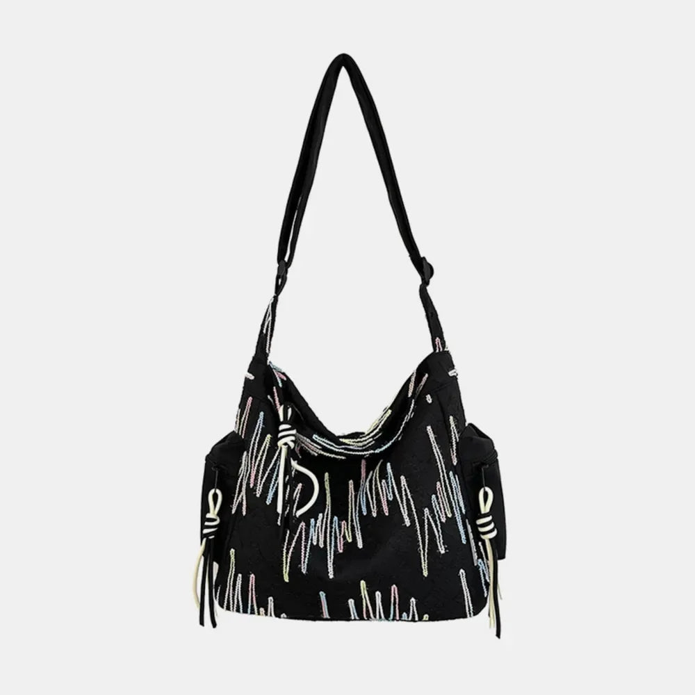 Contrast Texture Shoulder Bag - Makw Official Site