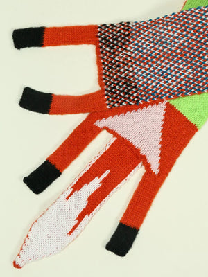 Knitted Fox Pattern Scarf - Makw Official Site