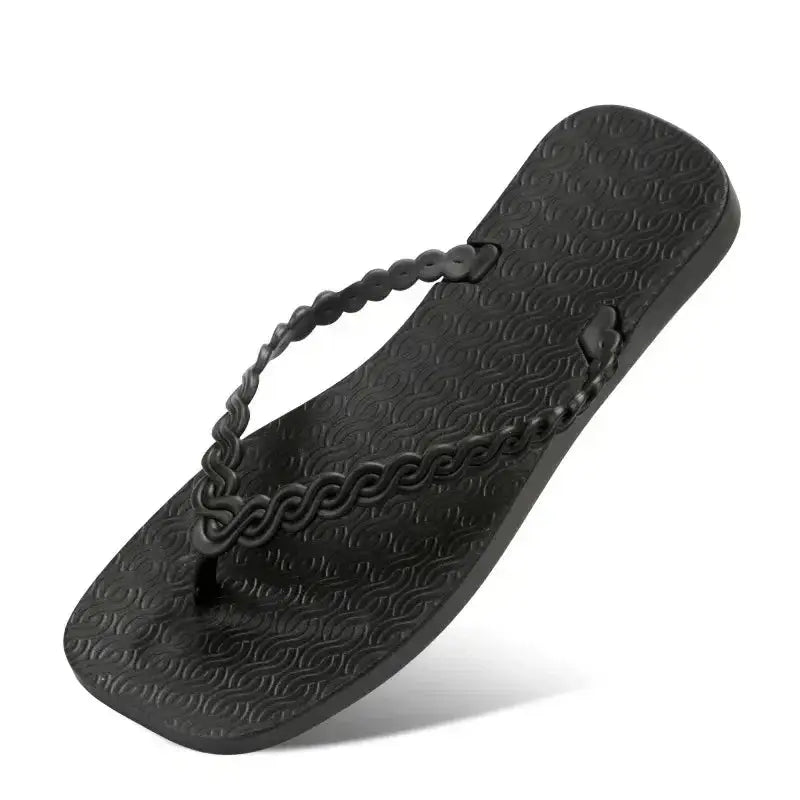 Braided Strap Beach Toe Post Slippers - Makw Official Site