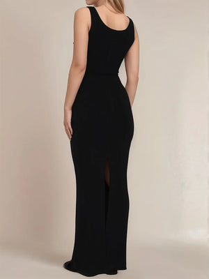 Devine Side Slit Wide Strap Maxi Dress - Makw Official Site