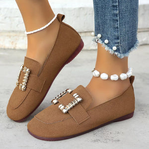 Decor Buckle Round Toe Slip-On - Makw Official Site