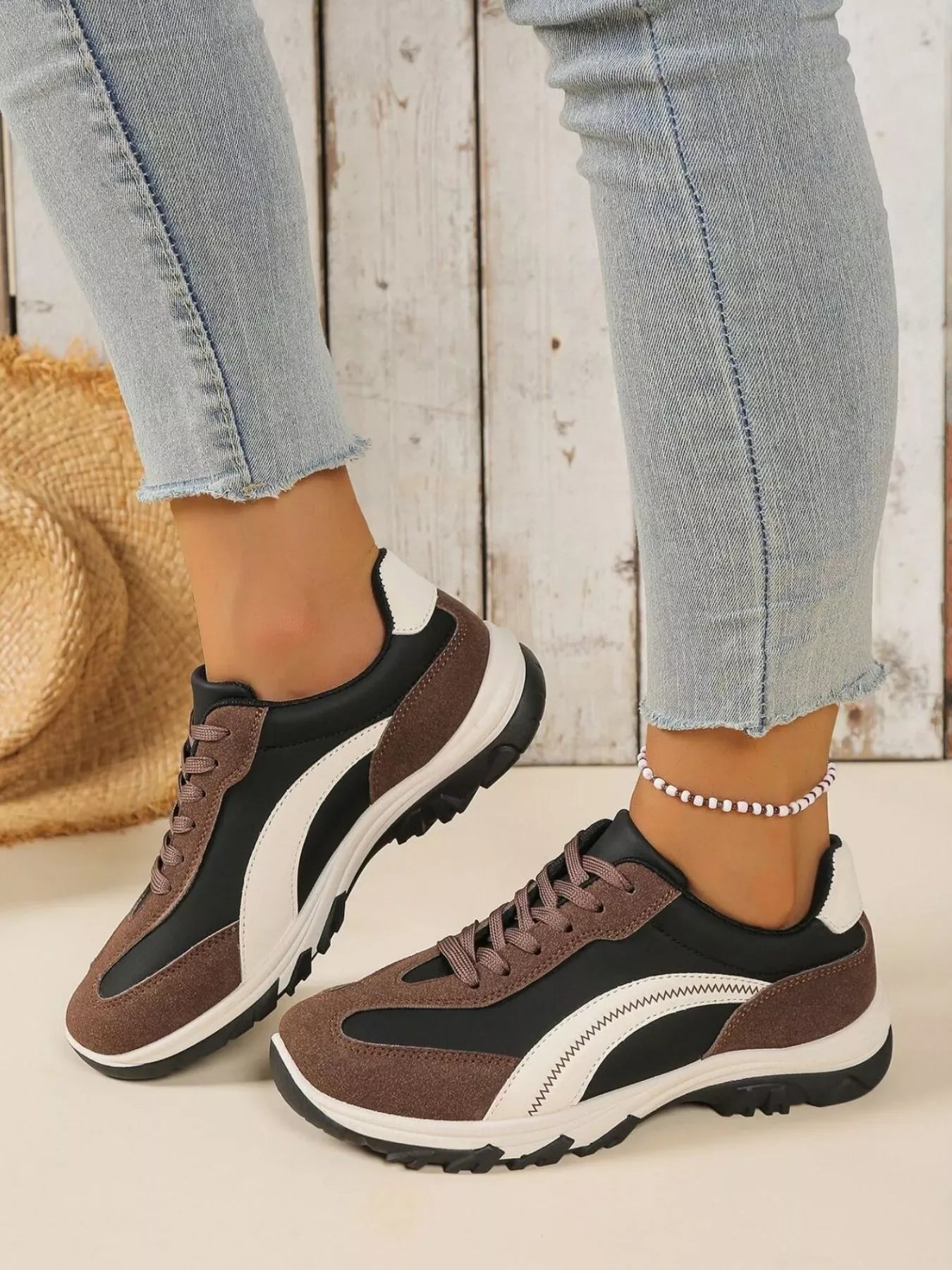 Contrast Lace Up Athletic - Makw Official Site