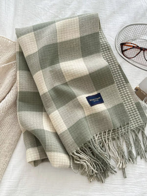 Plaid Tassel Winter Scarf - Makw Official Site