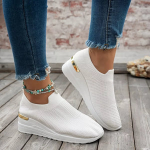 Mesh Round Toe Wedge Athletic - Makw Official Site