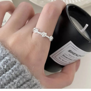 925 Sterling Silver Flower Ring - Makw Official Site