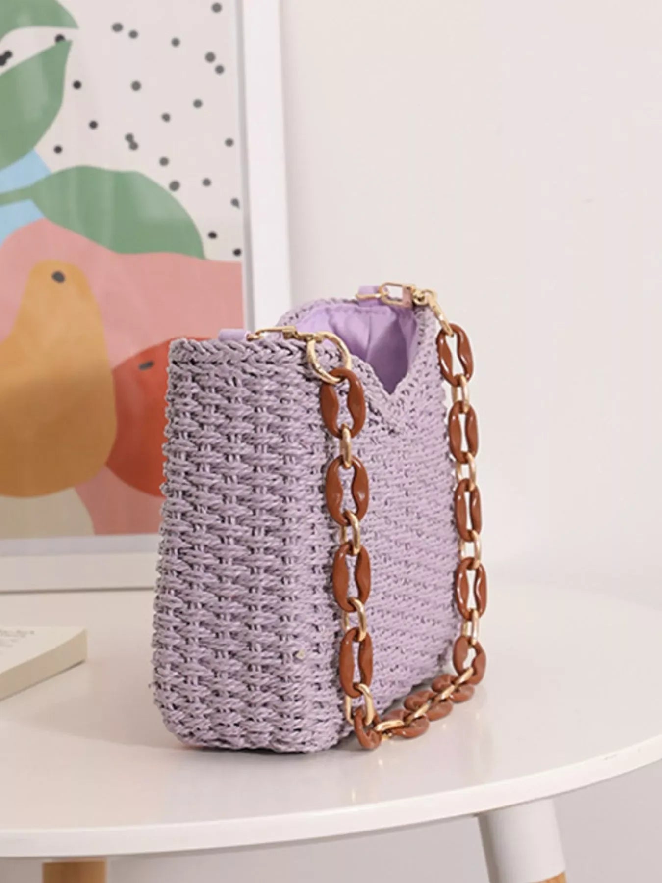 Woven Straw Shoulder Bag - Makw Official Site