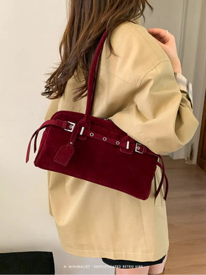 Buckle Decor Shoulder Bag - Makw Official Site