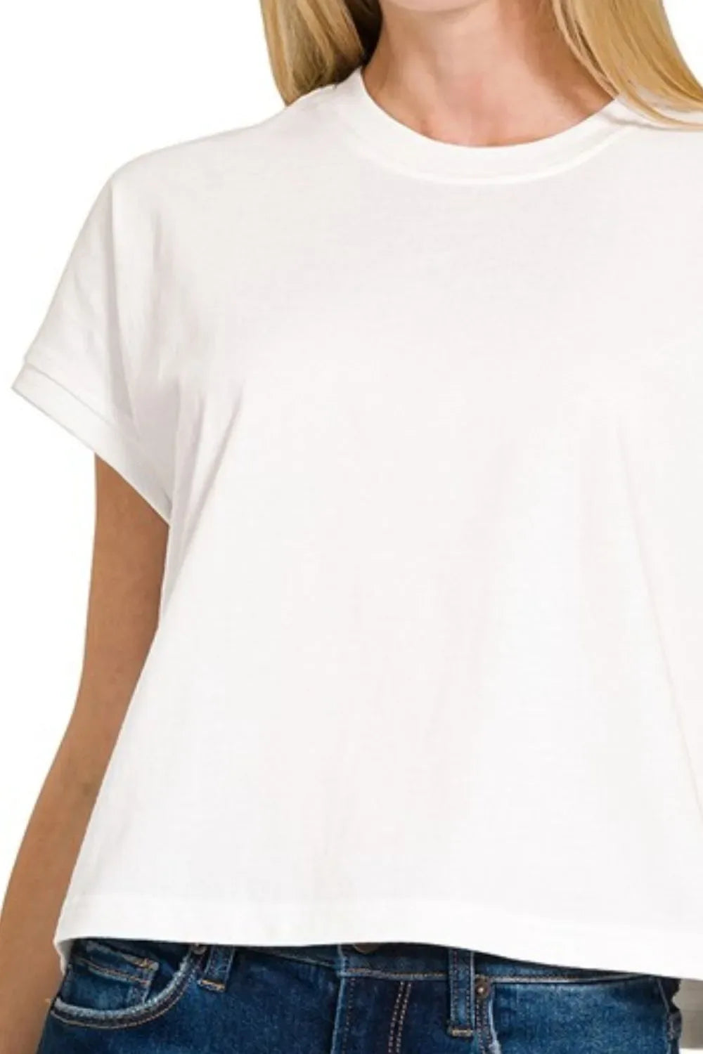 Zenana Premium Cotton Relaxed Crop Tee - Makw Official Site