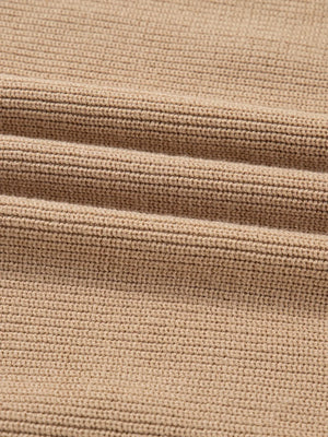 Pearl Embellished Keyhole Ribbed Sweater Dress - Makw Official Site