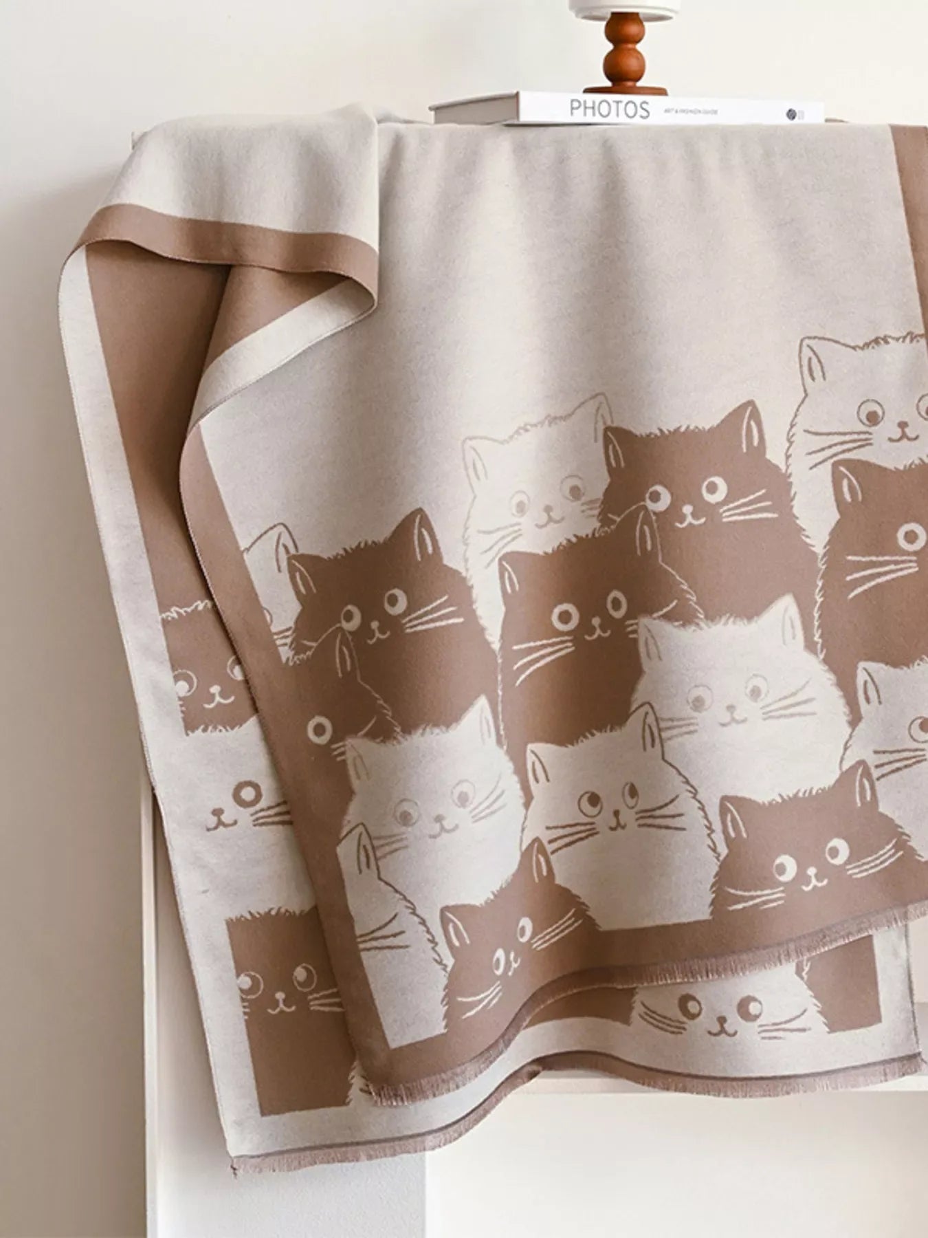 Cute Cat Pattern Knitted Scarf - Makw Official Site