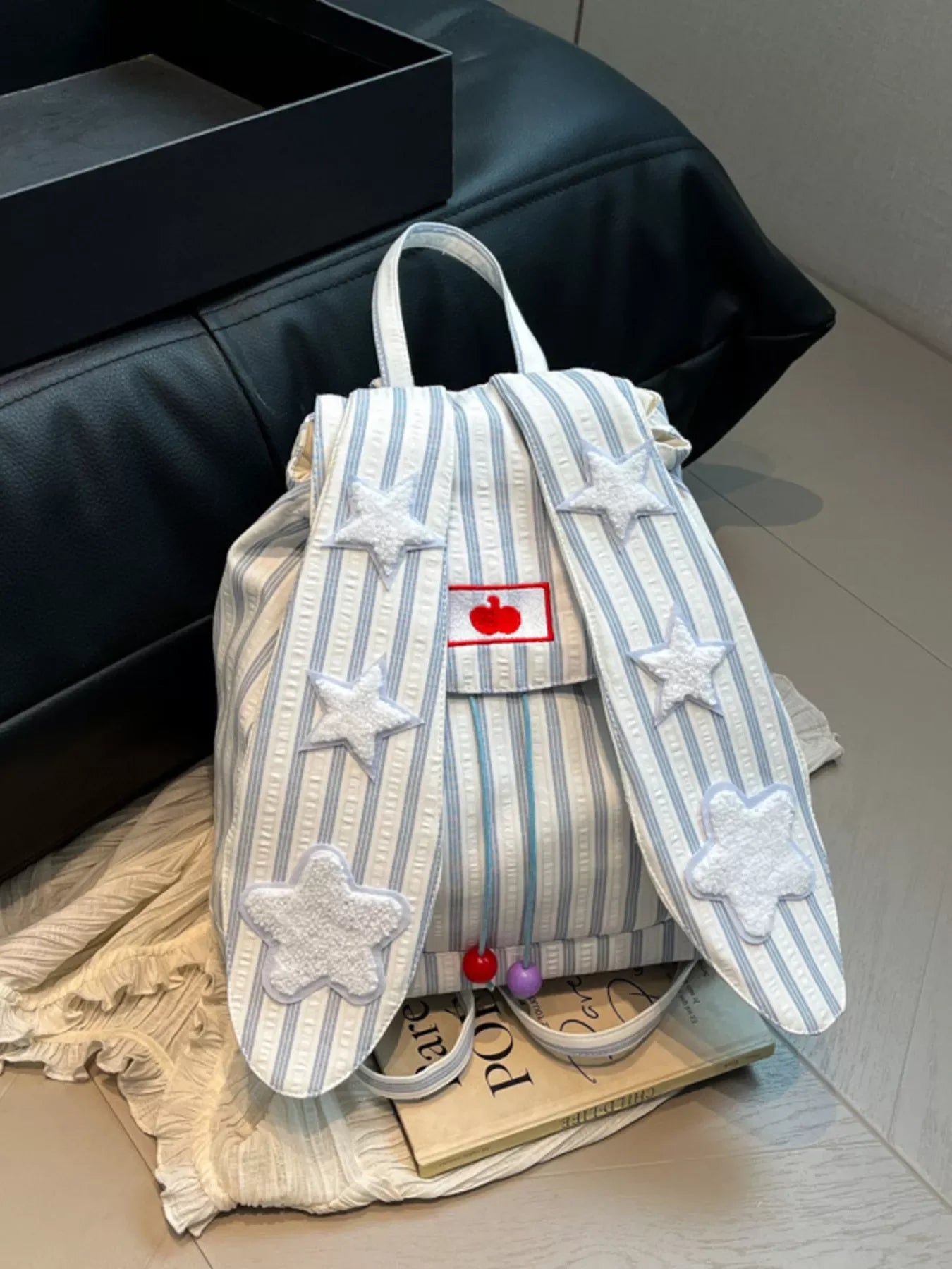 Striped Star Bunny Ear Backpack Bag - Makw Official Site