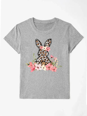 Rabbit Round Neck Short Sleeve T-Shirt - Makw Official Site