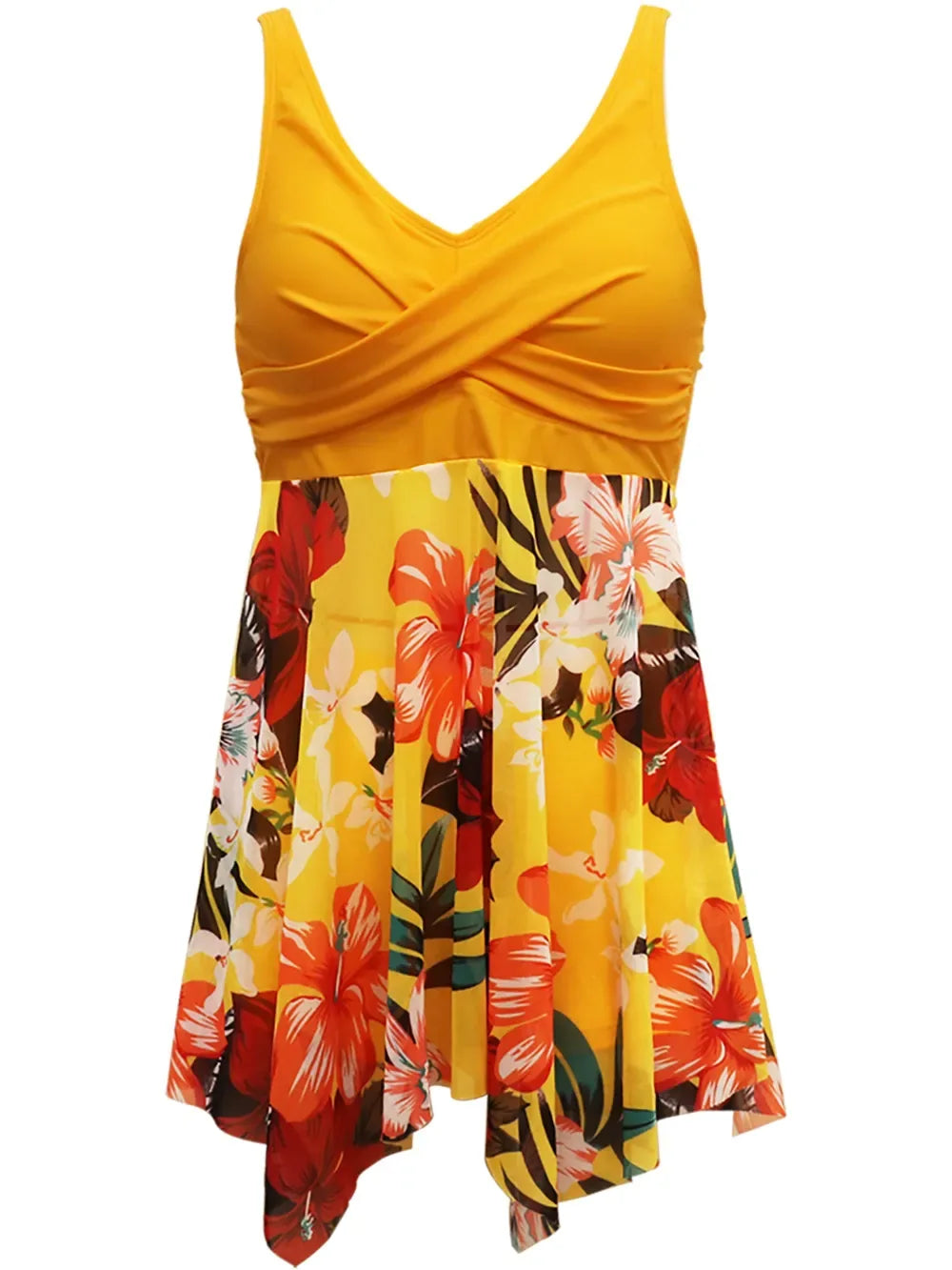 Printed Wide Strap Two-Piece Swim Set - Makw Official Site