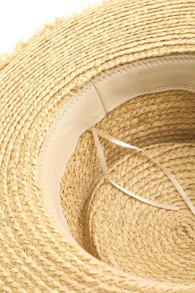 Fame Basket Weave Straw Sun Hat - Makw Official Site