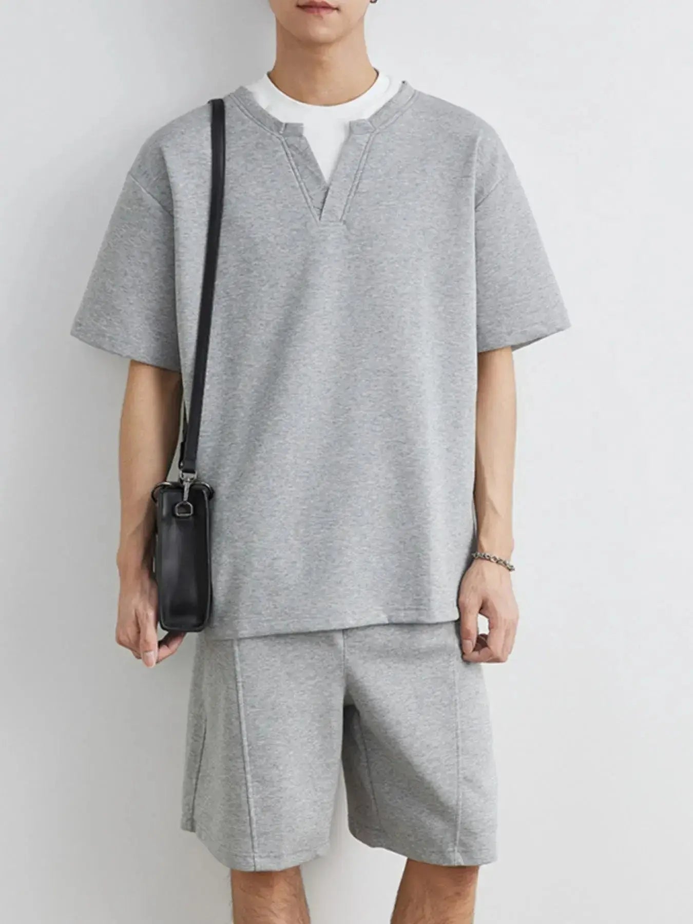 Men's Plus Size Half Sleeve Top and Shorts Set - Makw Official Site