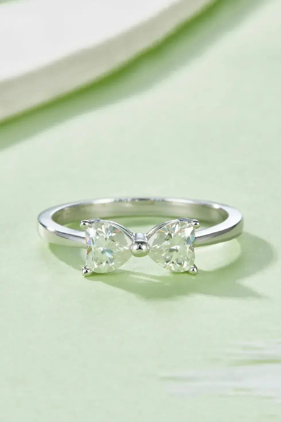 1 Carat Moissanite 925 Sterling Silver Bow Ring - Makw Official Site