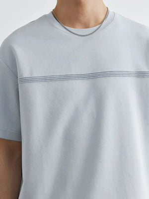 Men's Plus Size Round Neck Short Sleeve Top and Shorts Set - Makw Official Site