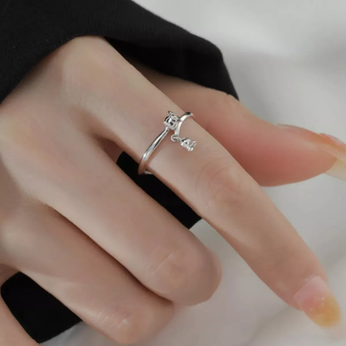 925 Sterling Silver Bypass Ring - Makw Official Site