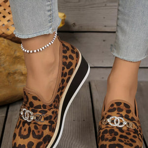 Leopard Print Platform Loafers - Makw Official Site
