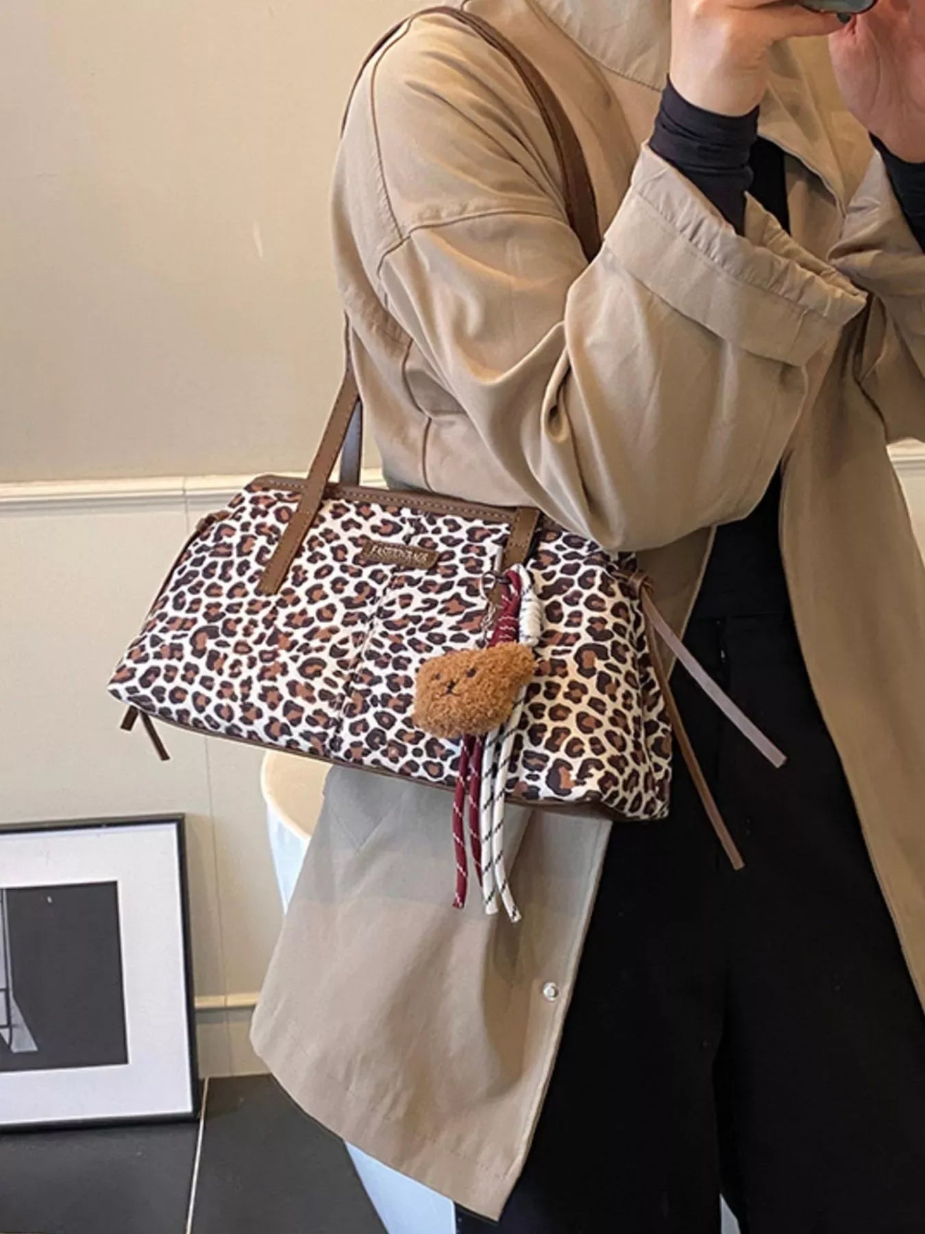 Leopard Adjustable Strap Shoulder Bag - Makw Official Site