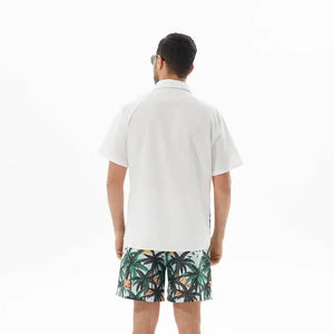Men's Full Size Printed Short Sleeve Shirt and Shorts Set Plus Size - Makw Official Site
