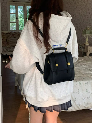 Top Handle Leather Backpack Bag - Makw Official Site