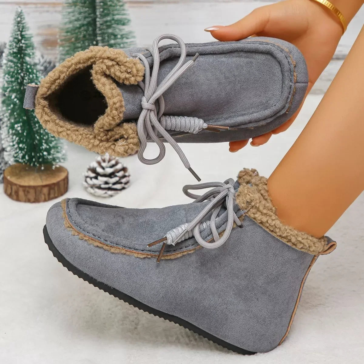 Plush Lining Ankle Boots - Makw Official Site