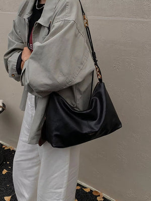 Leather Adjustable Strap Shoulder Bag - Makw Official Site