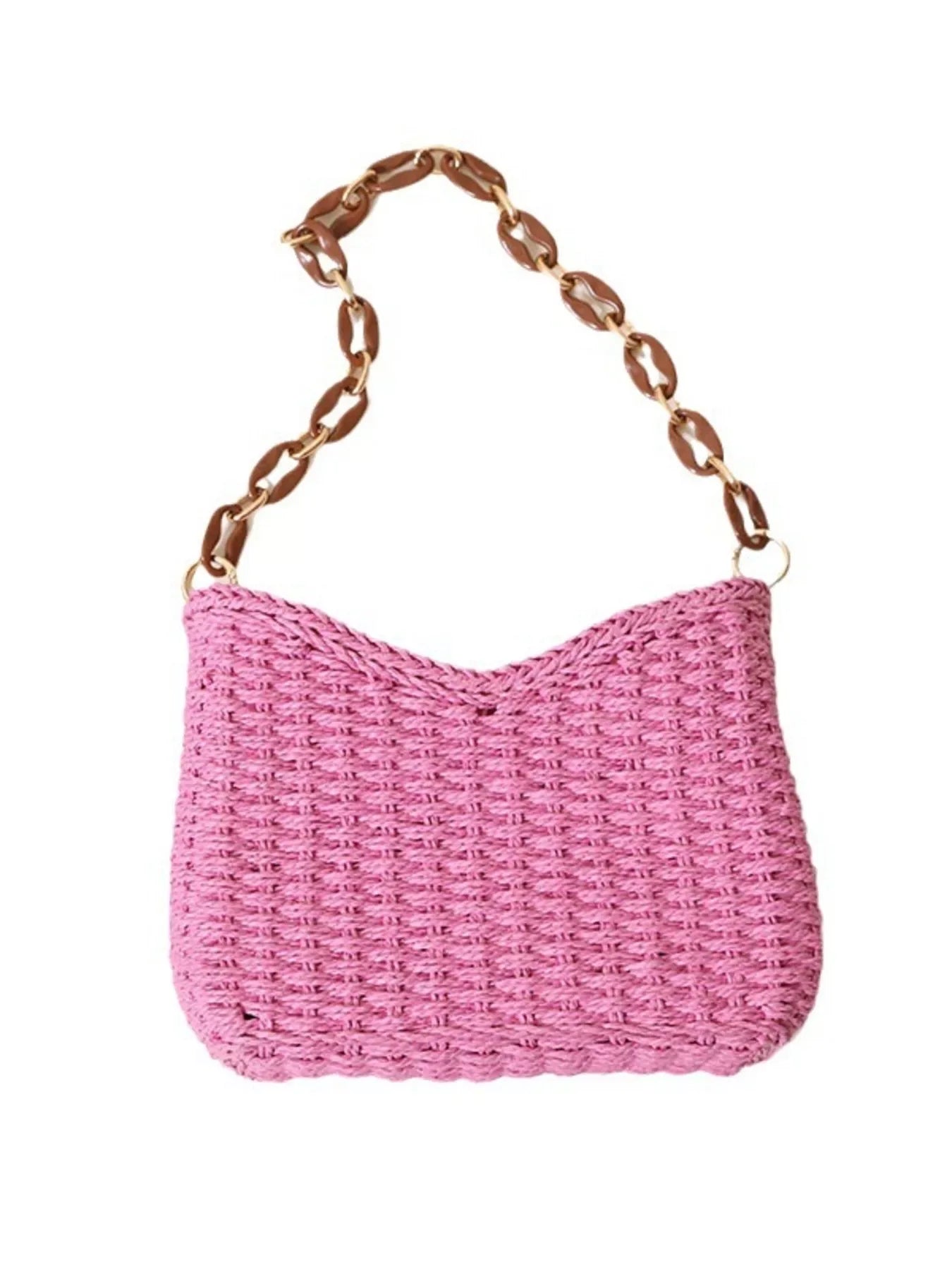 Woven Straw Shoulder Bag - Makw Official Site