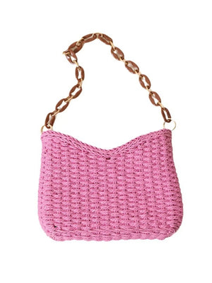 Woven Straw Shoulder Bag - Makw Official Site
