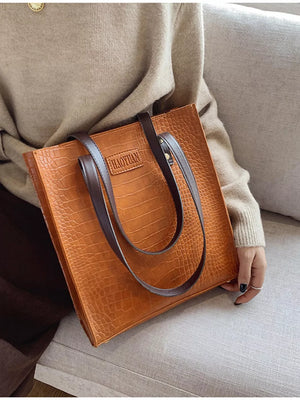 Leather Tote Shoulder Bag - Makw Official Site