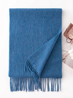 Solid Color Fringe Scarf - Makw Official Site