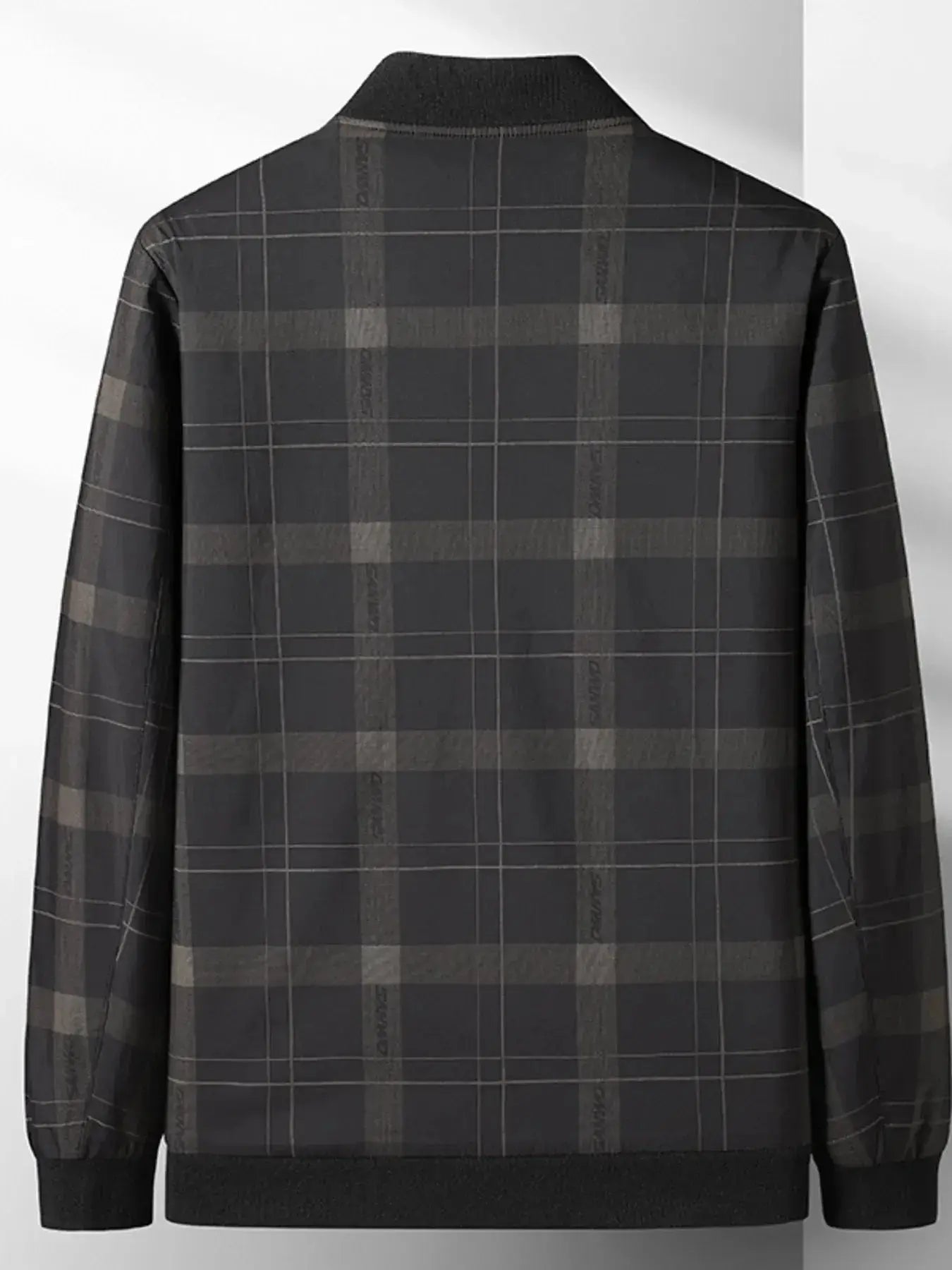 Men's Plus Size Plaid Lightweight Bomber Jacket - Makw Official Site