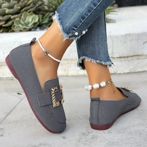 Decor Buckle Round Toe Slip-On - Makw Official Site