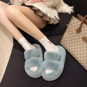 Fuzzy Open Toe Slippers - Makw Official Site