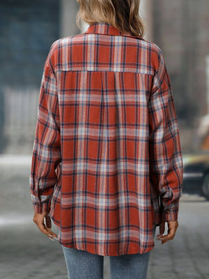Plaid Button-Down Oversized Shirt - Makw Official Site