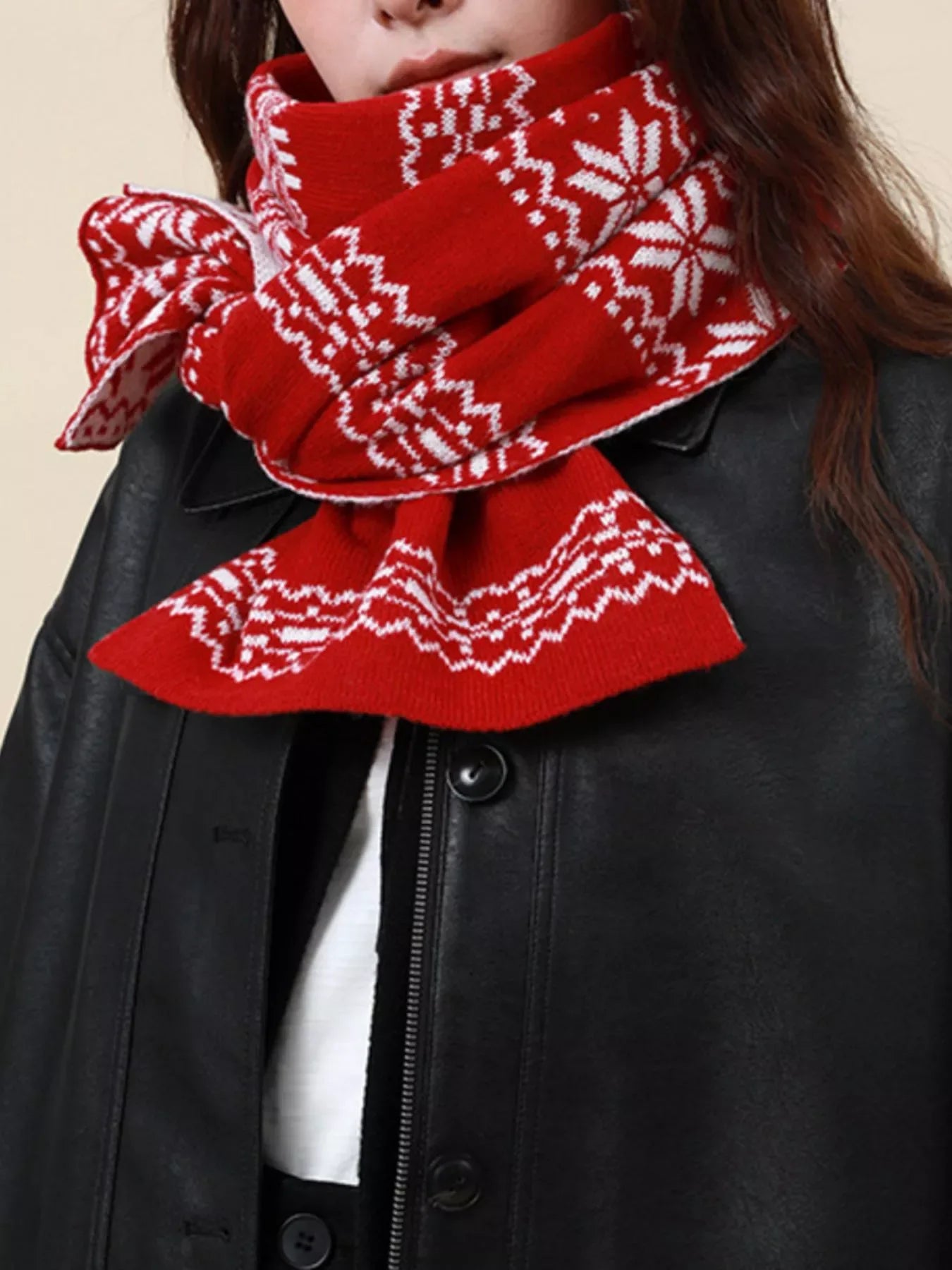 Christmas Snowflake Knit Scarf - Makw Official Site