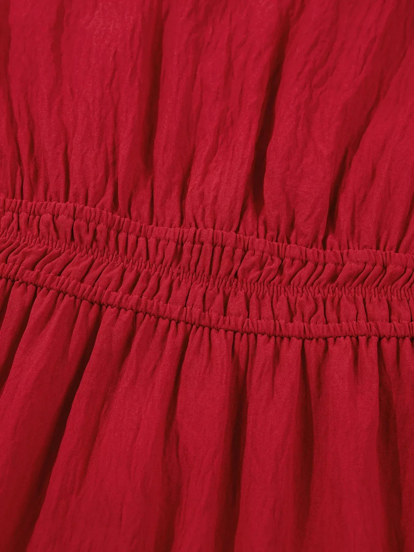 Contrast Embroidered Detail Cinched Waist Tiered Long Sleeve Maxi Dress - Makw Official Site