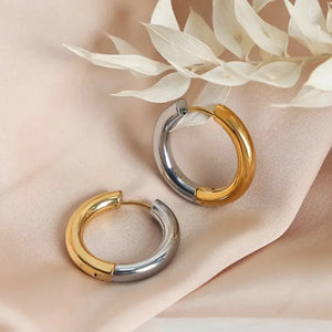 18K Gold-Plated Huggie Earrings - Makw Official Site