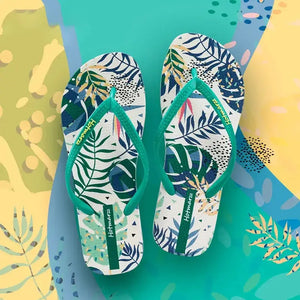 Tropical Leaf Print Summer Slippers - Makw Official Site